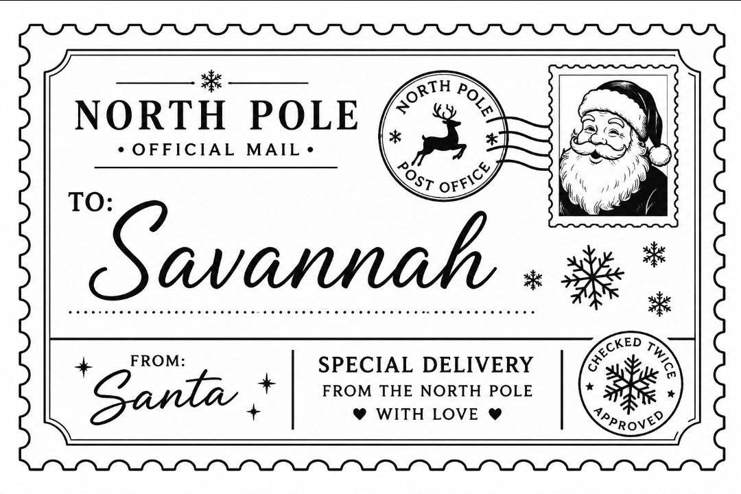 Birthday Post special delivery label for Harry