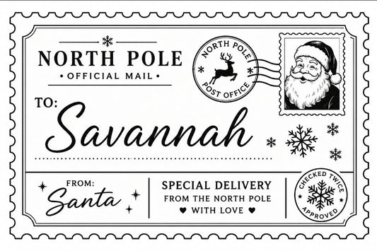 Birthday Post special delivery label for Harry